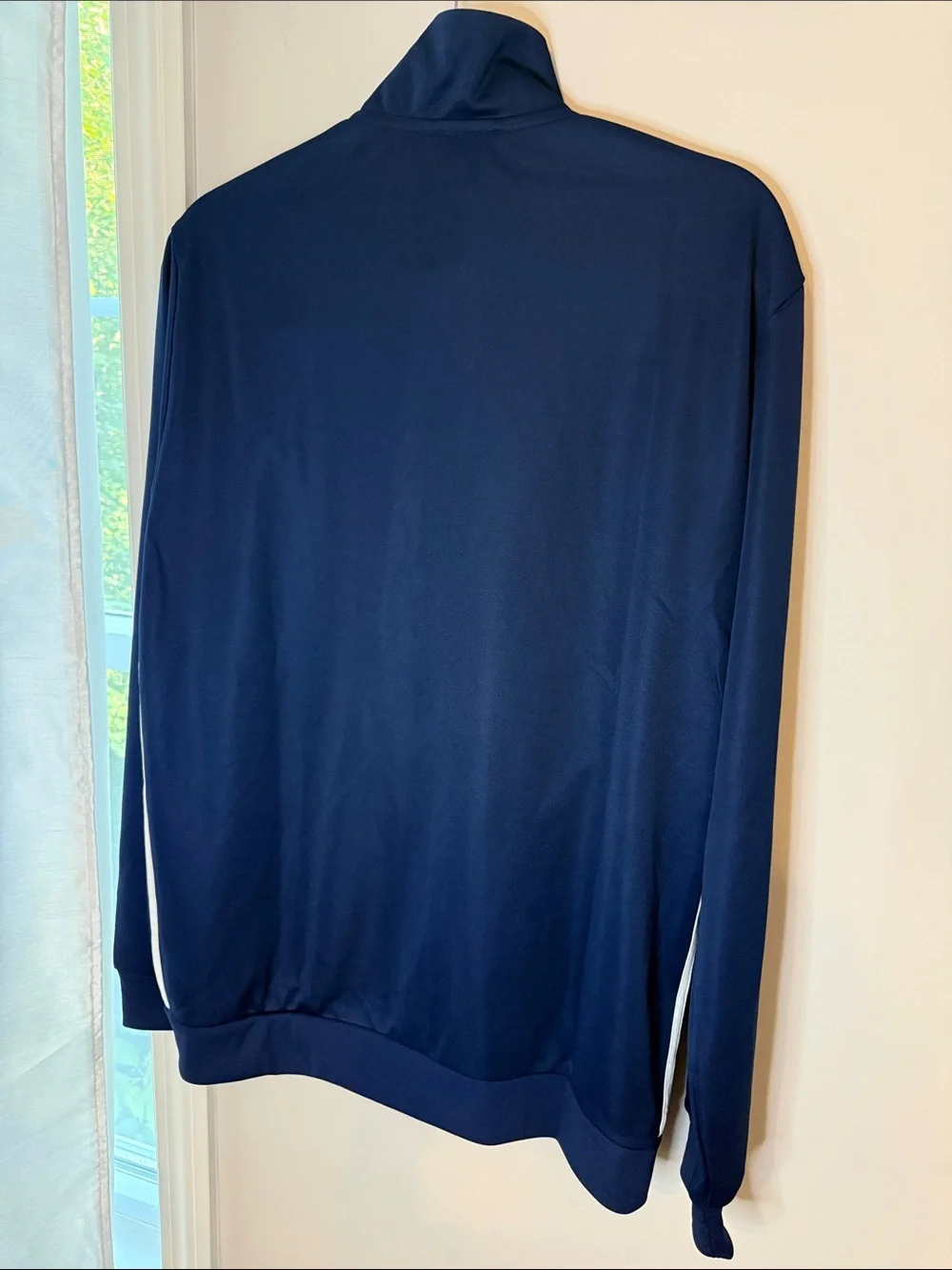 adidas Navy Track Jacket with White Stripes men’s medium zip up full zip